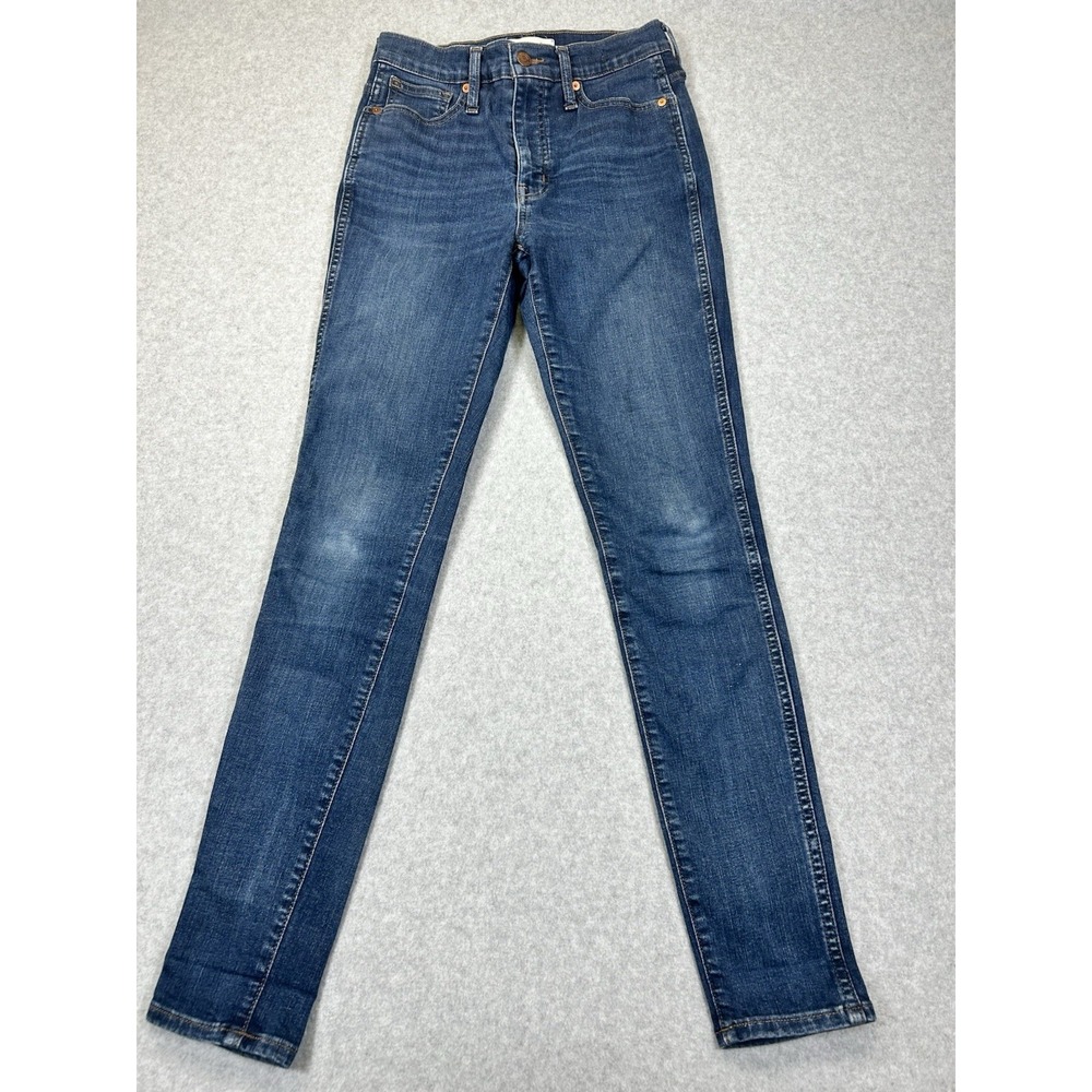 Madewell Women's Blue High-Rise Skinny Denim Jeans 5-Pocket Button Zip